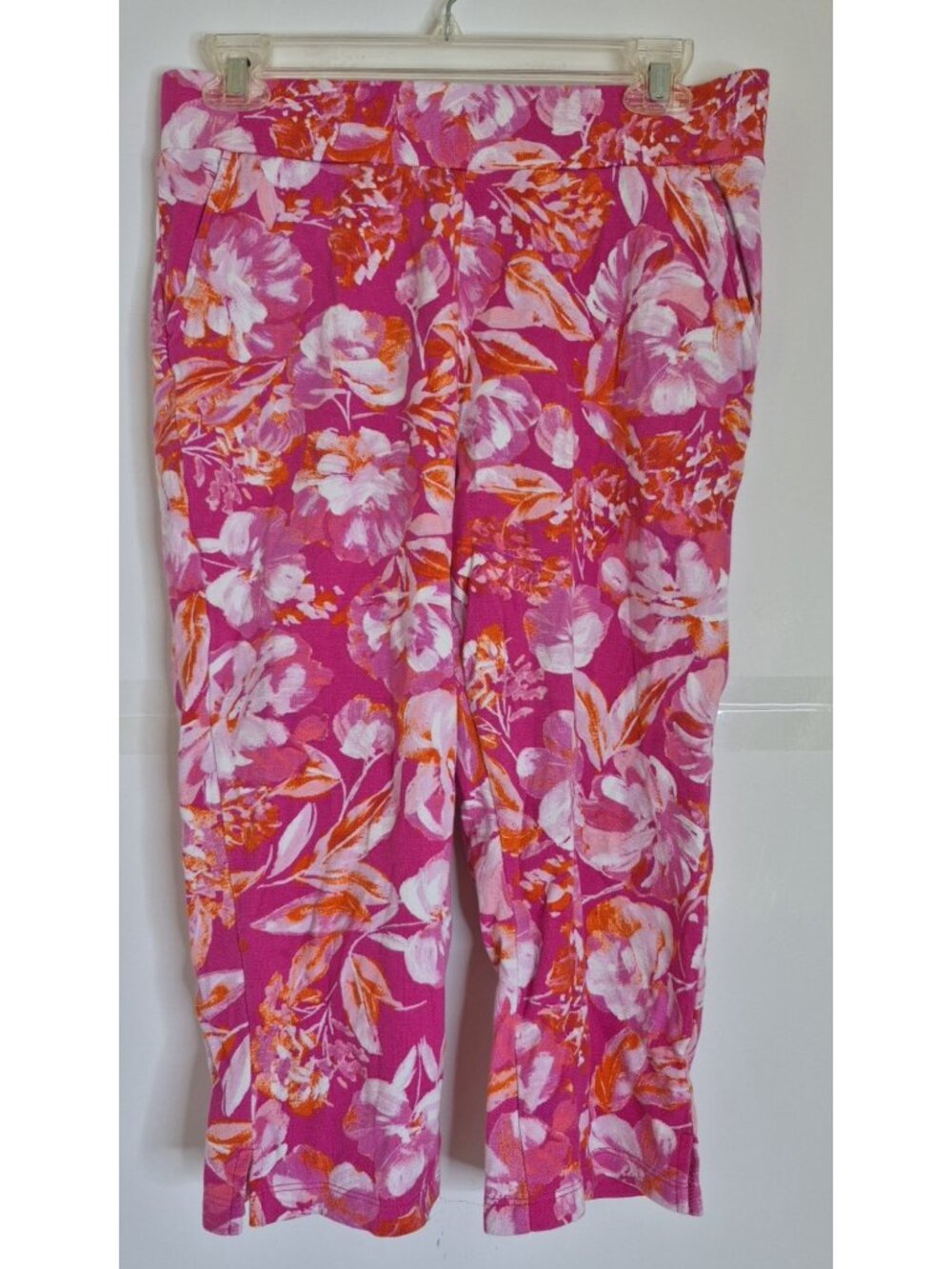 Kim Gravel Belle Pink Floral Capri Pants Women's Size S